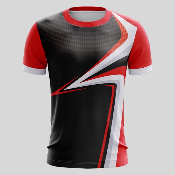 Red Esport Pattern Full Print Roundneck Shirt Thumbnail