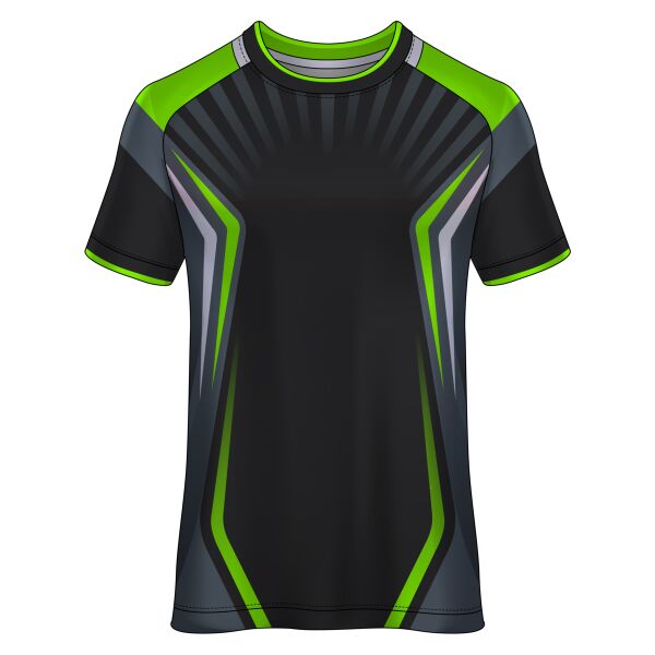 Black & Green Esport Design Full Print Roundneck Shirt Thumbnail