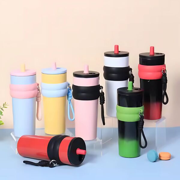 710ml Stainless Vacuum Tumbler w/ Retractable Straw Thumbnail