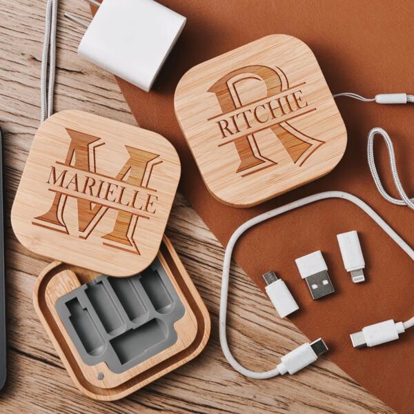 Engrave Wooden Travel Charger Kit Thumbnail