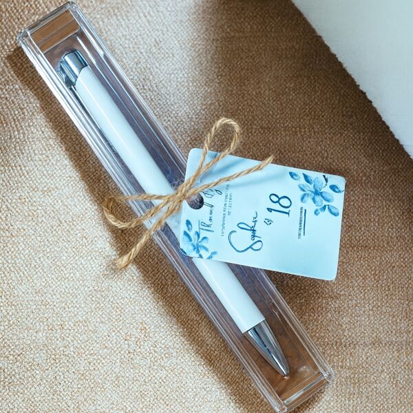 Acrylic Ballpen Case w/ Jute and Tag (Printed) Thumbnail