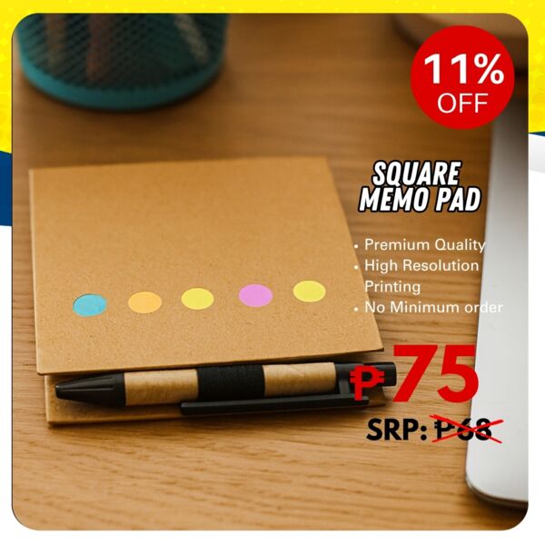 Square Memo Pad w/ Sticky Notes and Pen Thumbnail
