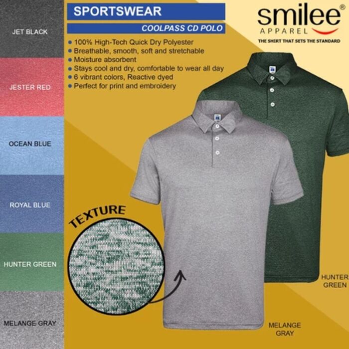 Smilee Apparel Drifit Coolpass CD Polo Shirt Thumbnail