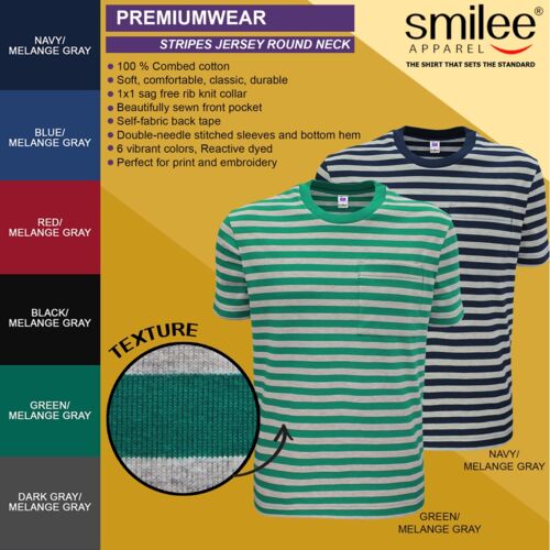 Smilee Apparel Premium Stripes Jersey Round Neck Thumbnail