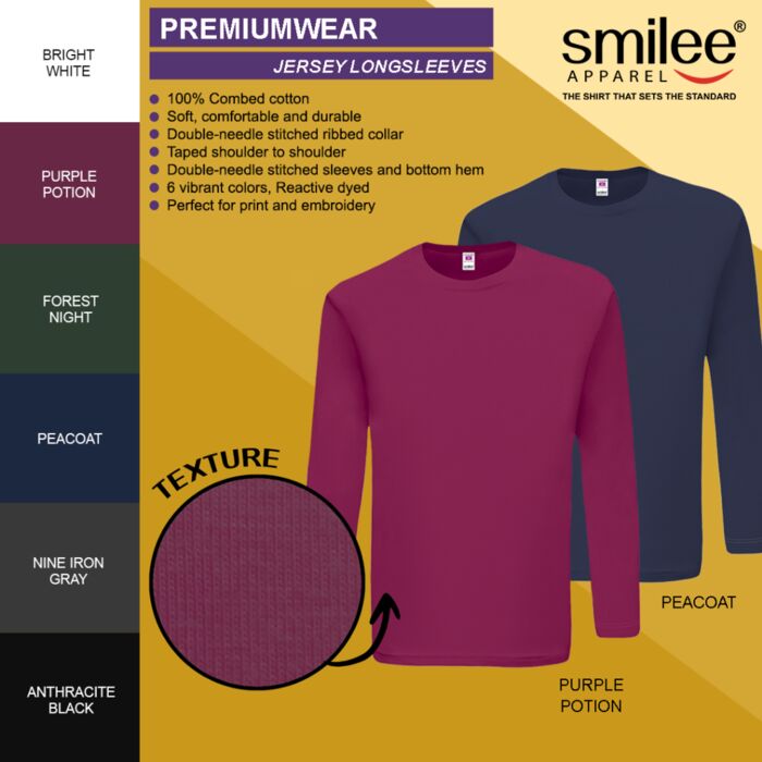 Smilee Apparel Premium Jersey Longsleeves Thumbnail