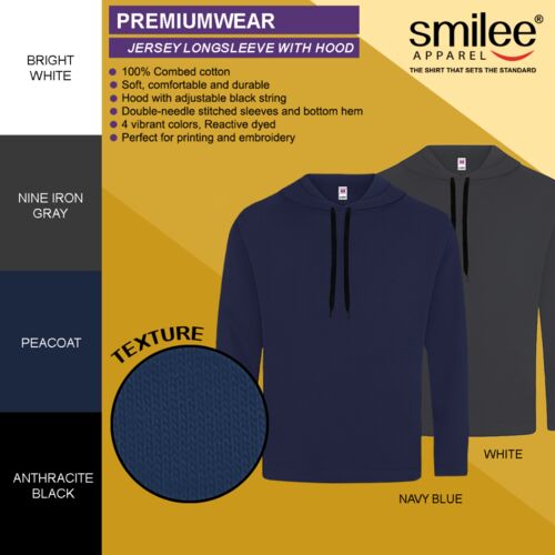 Smilee Apparel Premium Jersey Longsleeves w/ Hood Thumbnail