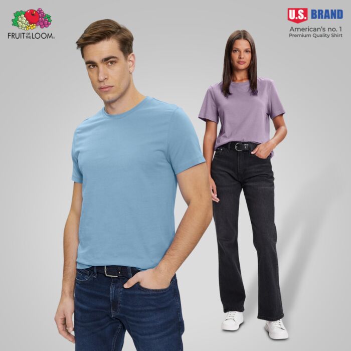 Fruit of the Loom New Classic T-Shirt For Men & Women Round Neck 100% Cotton Tees Pastel Collection Thumbnail