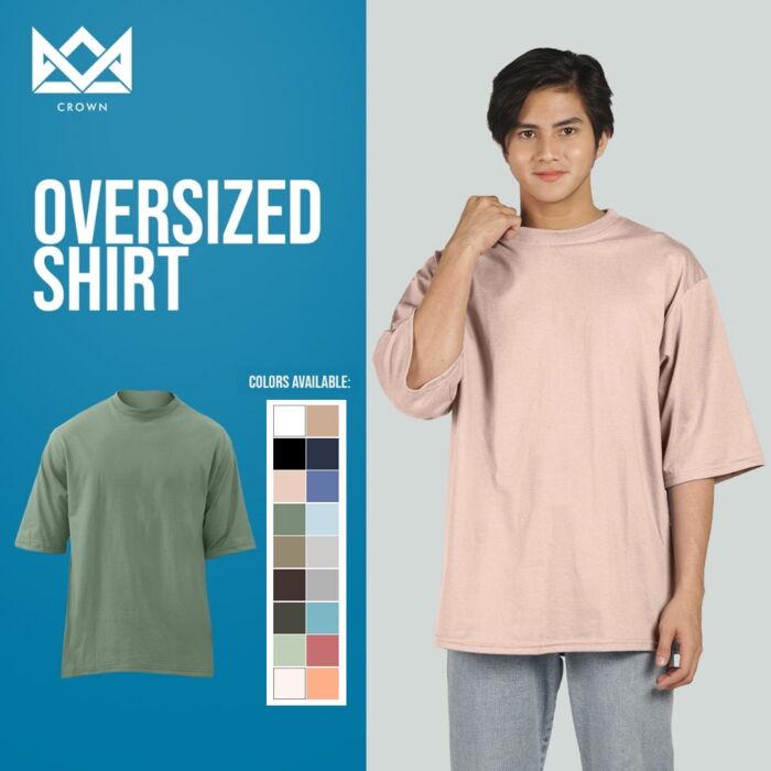 Crown Mens Premium Round Neck Oversized tshirt for men Thumbnail